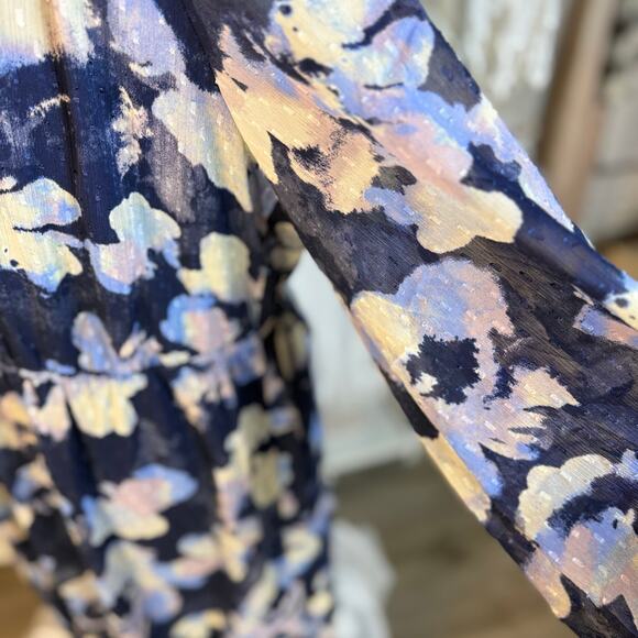 Ava & Viv Women's Size 1X Navy Floral Midi  3588 - Picture 9 of 9